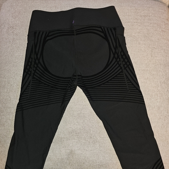 Black High-Waisted Leggings Waist Is 31 Inches Without The Stretch - Picture 2 of 6
